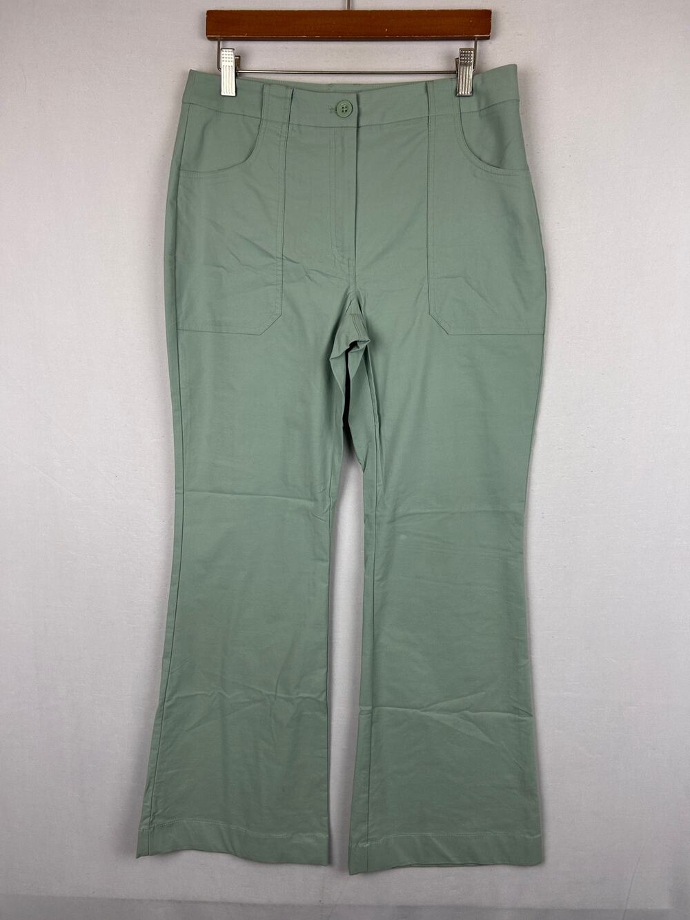 Anatomie Darby Stretch Green Flare Leg Pant 29" Inseam Women's Size M